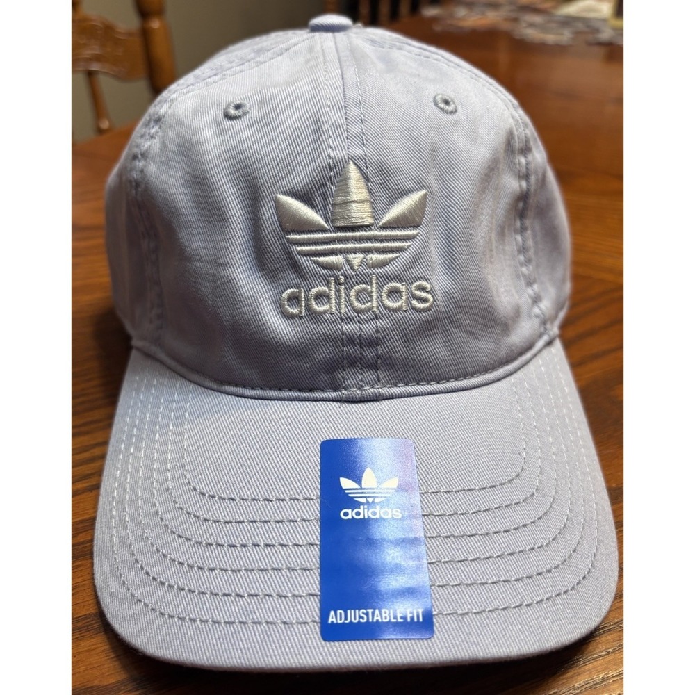 adidas Women 100% Cotton Relaxed  Strap Back Hat Cap Quiet LavenderPurple OS